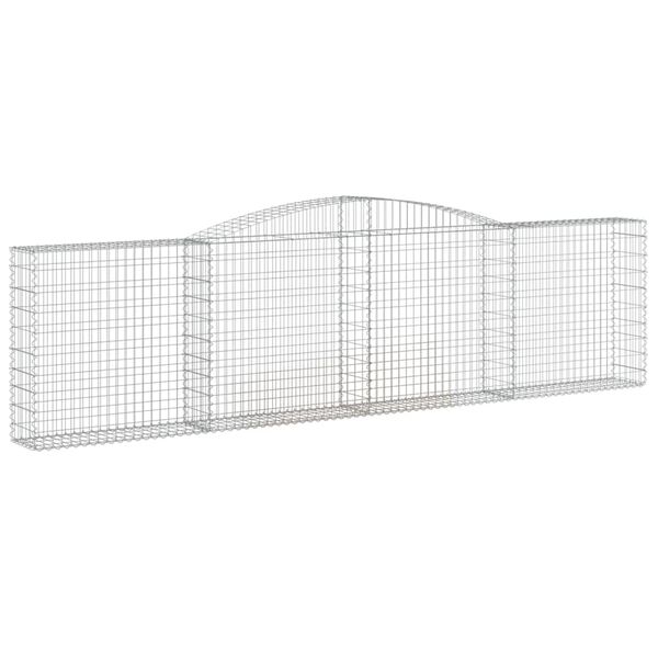 vidaXL Arched Gabion Basket 400x30x100/120 cm Galvanised Iron