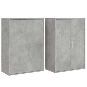 vidaXL Sideboards 2 pcs Concrete Grey 60x31x84 cm Engineered Wood