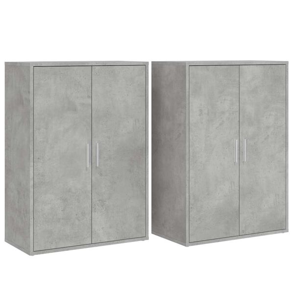 vidaXL Sideboards 2 pcs Concrete Grey 60x31x84 cm Engineered Wood