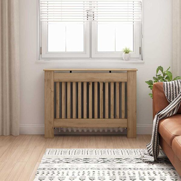 vidaXL Radiator Cover Artisan Oak 112 x 19 x 81.5 cm Engineered Wood