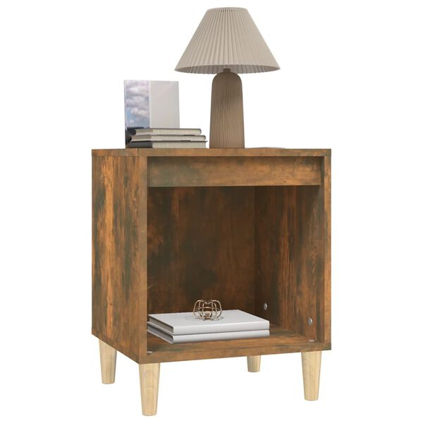 vidaXL Bedside Cabinet Smoked Oak 40x35x50 cm