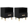 vidaXL Bedside Cabinet with Drawer 2 pcs Black oak 40 x 35 x 47.5 cm
