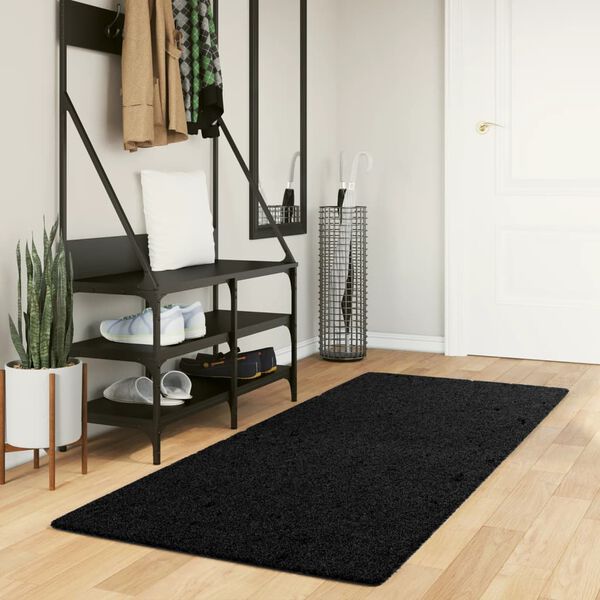 vidaXL Rug OVIEDO Short Pile Black 80x200 cm