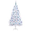 vidaXL Artificial Hinged Christmas Tree White 180 cm PVC and Steel