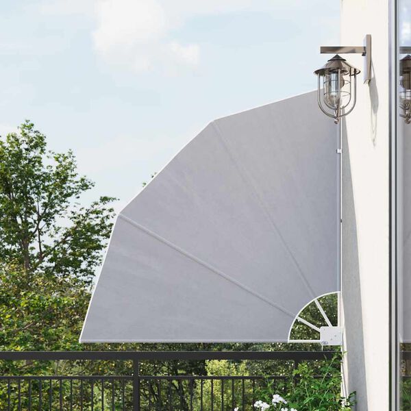vidaXL Collapsible Balcony Side Awning Grey 140x140 cm