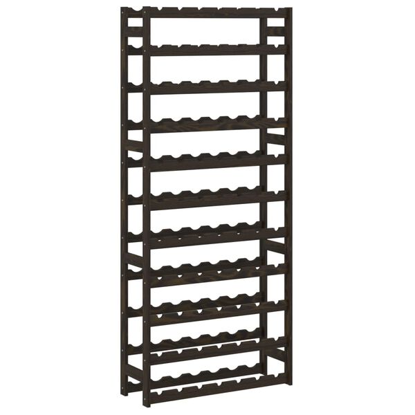 vidaXL Wine Rack for 77 Bottles Black Solid Wood Pine