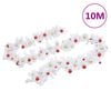 vidaXL Christmas Garland Decorated with Baubles White 10 m