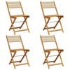 vidaXL Folding Chairs 4 pcs Beige Solid Wood Acacia