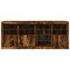vidaXL Sideboard with LED Lights Smoked Oak 164x37x67 cm