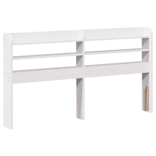 vidaXL Headboard with Shelves White 140 cm Solid Wood Pine