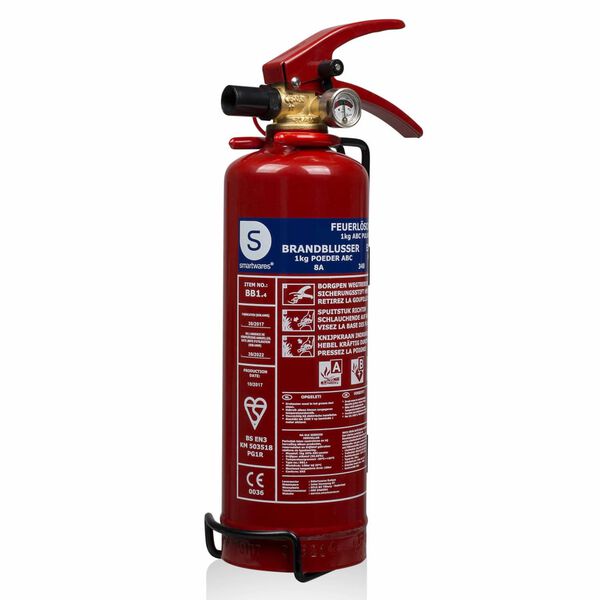 Smartwares Powder Fire Extinguisher BB1 1 kg Class ABC Steel 10.018.56