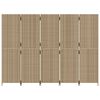 vidaXL Room Divider 5 Panels Beige Poly Rattan
