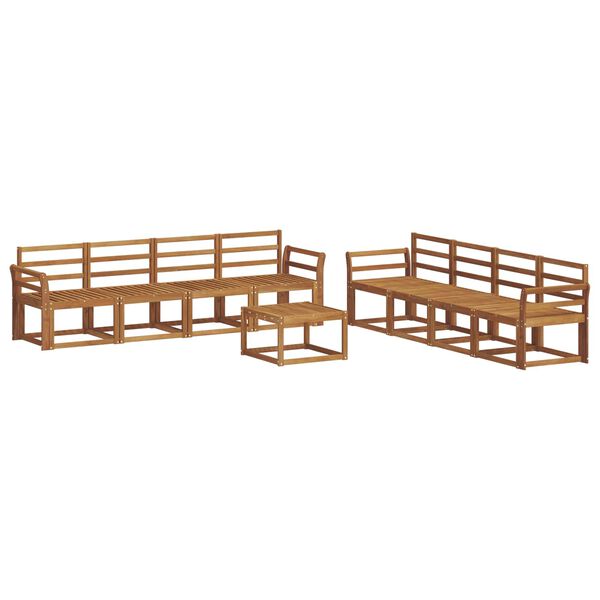 vidaXL Outdoor Sofa Set 9 pcs Natural Solid Acacia Wood