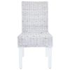 vidaXL Dining Chairs 4 pcs White Kubu Rattan and Mango Wood