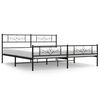 vidaXL Metal Bed Frame without Mattress with Footboard Black 200x200cm