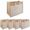 vidaXL Jute Handbags with Pocket 5 Natural and White 42 x 33 x 19 cm