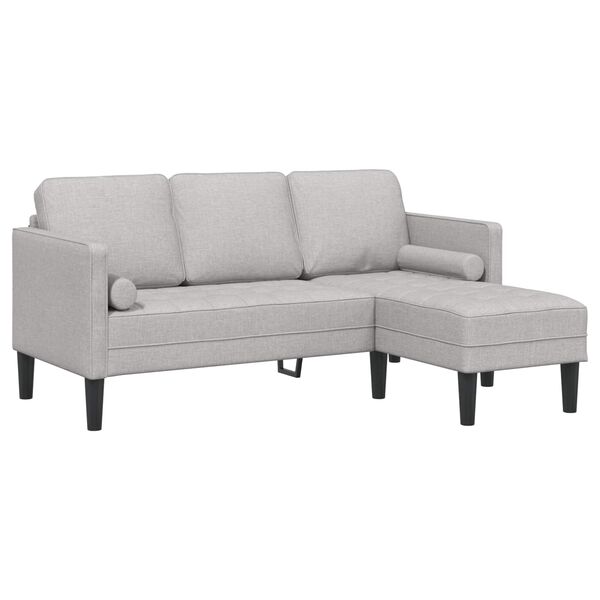 vidaXL Sofa Set with Cushion Cloud Grey 173 x 131 x 67 cm Polyester