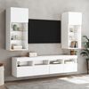 vidaXL TV Wall Cabinets with LED Lights 2 pcs White 40x30x40 cm