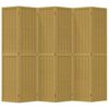 vidaXL Room Divider 6 Panels Brown Solid Wood Paulownia