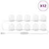 vidaXL Mirror Lights 12 pcs White 4.5 x 4.5 x 4.7 cm Plastic