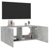 vidaXL TV Wall Cabinet with LED Lights Concrete Grey 100x35x41 cm