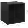 vidaXL 3 Piece TV Cabinet Set High Gloss Black Engineered Wood