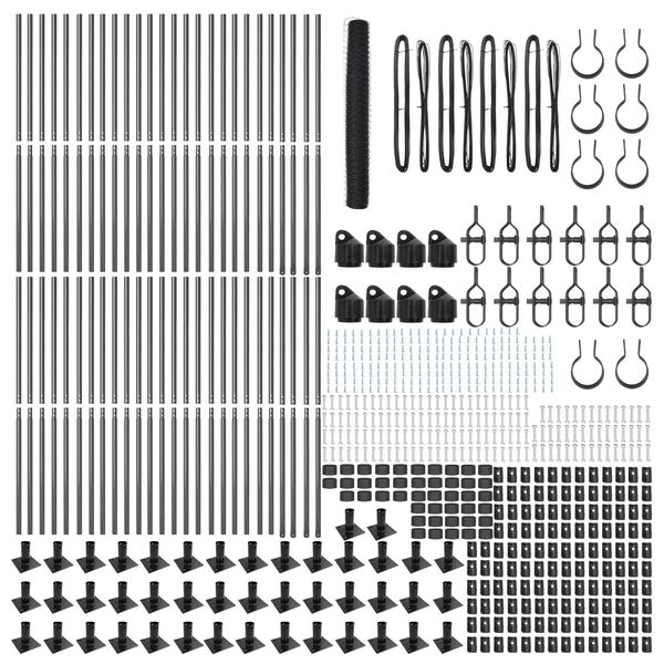 vidaXL Fence Post Grey 100 x 1.2 m (50 mm mesh) Steel and PVC