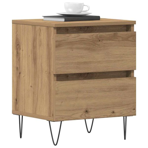vidaXL Bedside Cabinet with Drawer 2 pcs Artisan oak 40 x 35 x 50 cm