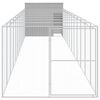 vidaXL Dog House with Run Light Grey 214x1273x181 cm Galvanised Steel