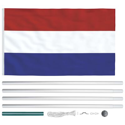 vidaXL Netherlands Flag and Pole Aluminium 6.2 m (146069+146039)