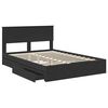 vidaXL Storage Bed with Headboard Black 140 x 190 cm Engineered Wood