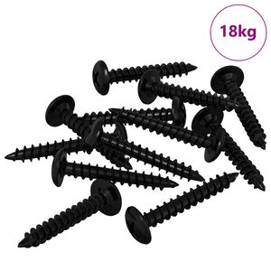 vidaXL Self Tapping Nail 9000 pcs Black Steel
