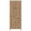 vidaXL Highboard 2 pcs Artisan Oak Engineered Wood and Glass