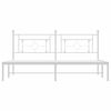 vidaXL Metal Bed Frame without Mattress with Headboard White 180x200cm