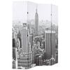 vidaXL Folding Room Divider 160x170 cm New York by Day Black and White
