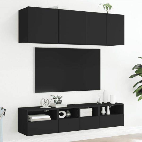 vidaXL TV Wall Cabinet Black 40x30x30 cm Engineered Wood