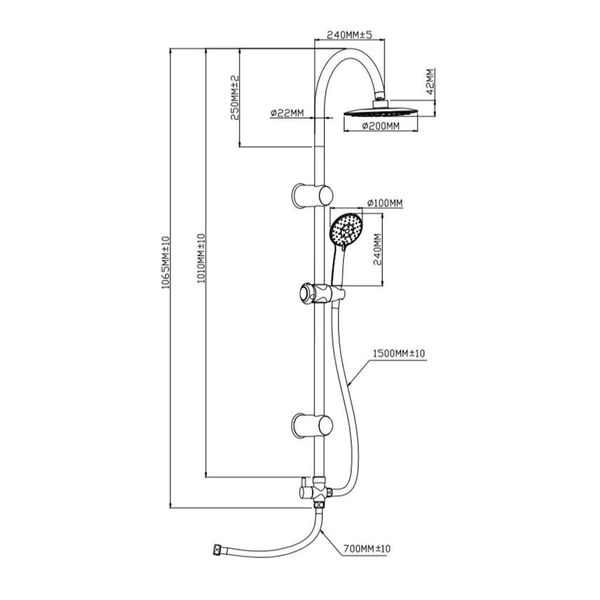 SCH&Uuml;TTE Overhead Shower Set JAMAICA FRESH Chrome