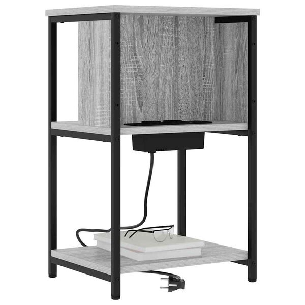 vidaXL Bedside Cabinet Grey Sonoma 38 x 31 x 61 cm Engineered Wood