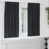vidaXL Curtains with Curtains 2 pcs Black 140 x 175 cm Velvet