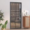vidaXL Interior Door 93x201.5 cm Black ESG Glass and Aluminium