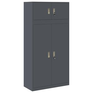 vidaXL Storage Cabinet 2 pcs Anthracite 90 x 40 x 180 cm Steel