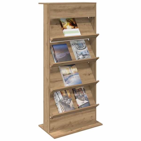 vidaXL Magazine Rack Artisan Oak 70 x 41 x 156 cm Engineered Wood