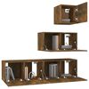vidaXL 4 Piece TV Cabinet Set Smoked Oak Engineered Wood