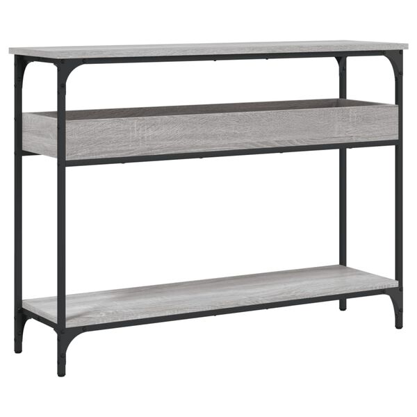 vidaXL Console Table with Shelf Grey Sonoma 100x29x75cm Engineered Wood