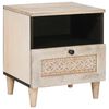 vidaXL Bedside Cabinet Beige 40 x 33 x 46 cm Solid Acacia wood