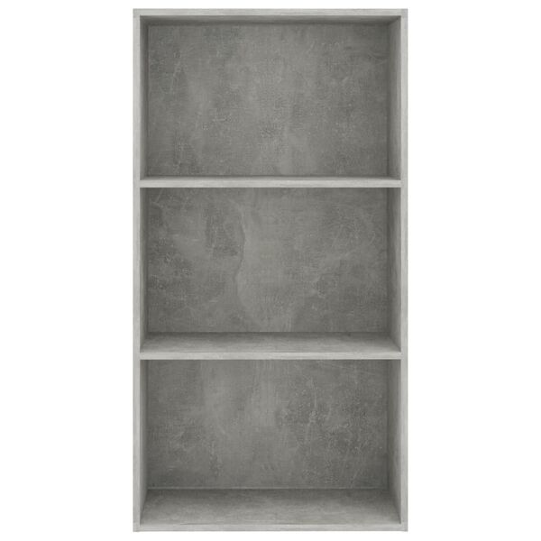 vidaXL 3-Tier Book Cabinet Concrete Grey 60x30x114 cm Engineered Wood