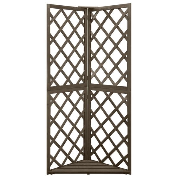vidaXL Corner Trellis Grey 50x50x145 cm Solid Fir Wood