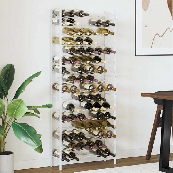 vidaXL Wine Rack for 96 Bottles White Metal