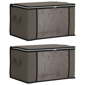 vidaXL Storage Box with Transparent Side Window 2 pcs Non-woven fabric