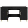 vidaXL Desk with Shelf Black Oak 140 x 50 x 75 cm Engineered Wood